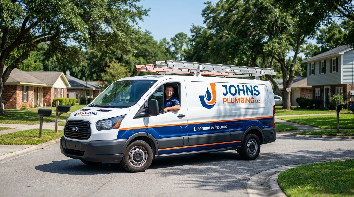 Johns Plumbing LLC service van in Mocksville, NC
