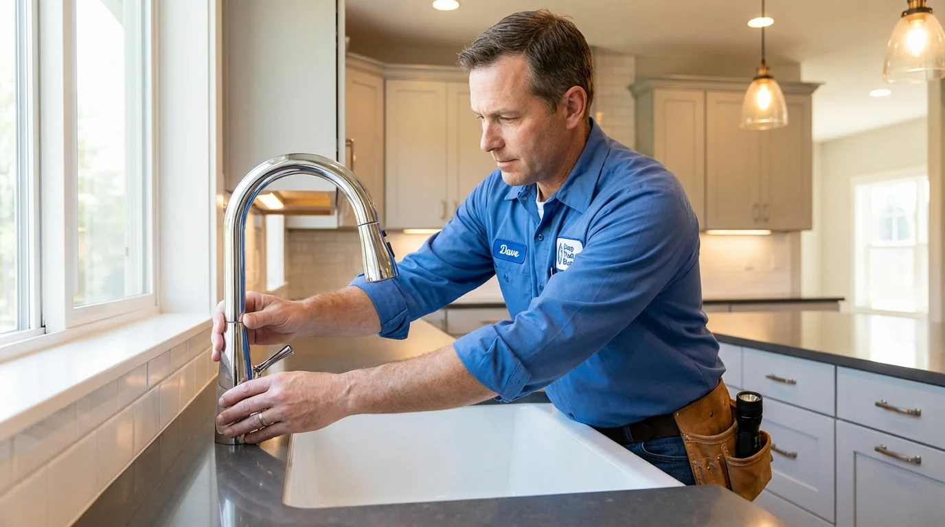 Kitchen faucet installation by Johns Plumbing LLC in Mocksville
